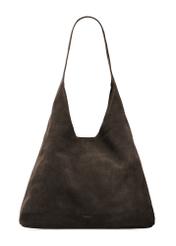 Dark brown leather shopper bag TORES-1307-1I(W26), front view of the product on a white background.