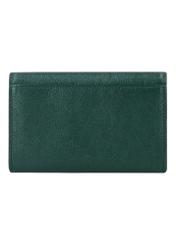 Medium dark green women's leather wallet PORES-1030-8C(Z26), back view of the product on a white background.