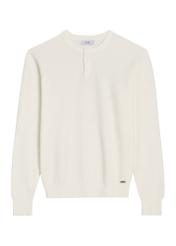Men's ecru sweater SWEMT-0201-0B(Z26), front product view on white background.