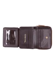 Small brown women's croco wallet POREC-0352A-1I(Z26), product view inside on white background.