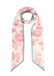 Cream floral women's scarf SZADT-0187-5P(W26), front product view on white background.