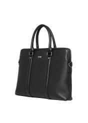 Black leather men's briefcase TORMS-0536-9I(Z26), diagonal product view on white background.
