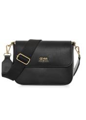 Black women's messenger bag with chain TOREC-0767C-99(Z25) - front view of the product on a white background.