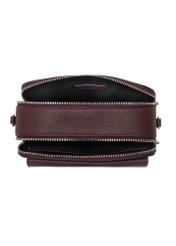 Burgundy two-compartment shoulder bag TOREC-0405C-49(Z25), view of the inside of the product on a white background.