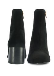 Black suede high heel ankle boots BUTYD-1218-99(Z25) - front product view on white background.