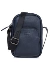 Navy blue leather men's bag TORMS-0017D-69(W25)-01