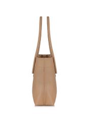 Dark beige women's shopper bag TOREC-0938-1C(W26) - side view of the product on a white background.