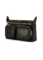 Black leather women's handbag TORES-1161-99(Z25), diagonal view of the product on a white background.