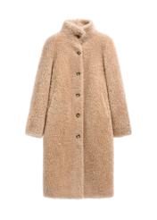 Women's cream wool coat FUTDW-0046-1A(Z26)