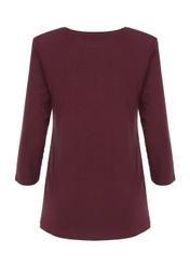 Maroon women's blouse with oriole LSLDT-0017-49(Z20)-02