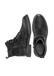 Black suede men's ankle boots BUTYM-0516-98(Z25) product view from above on white background.
