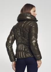 Women's quilted olive jacket KURDT-0320-54(Z21)-07