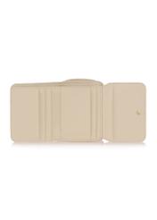 Women's cream leather wallet PORES-0802B-12(W23)-04