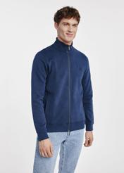 Cotton navy blue men's sweatshirt without hood BLZMT-0061-69(W25)-01