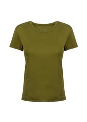 Women's khaki basic t-shirt TSHDT-0076-55(Z21)-02