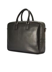 Roomy men's bag made of black leather TORMS-0471-99(Z25), diagonal product view on a white background.