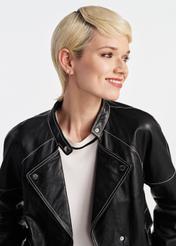 Women's short leather jacket KURDS-0526-1116(W25)-02