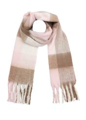 Large women's checkered scarf SZADT-0208-81(Z25), front product view on white background.
