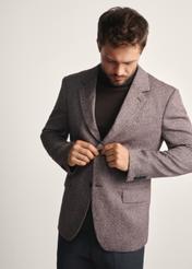 Men's burgundy jacket MARMT-0021-49(Z25), front view of the product on the model, half of the silhouette visible.