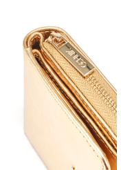 Women's leather wallet in gold color PORES-0960-28(W25), close-up of the product detail on a white background.