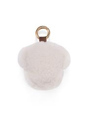 White dog-shaped keychain BRELOK-214-0A(Z26) - product view from the back, on a white background.
