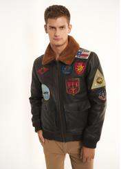 Men's leather jacket from TOP GUN collection KURMS-0218-0993(Z22)-02