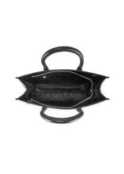 Women's leather handbag in black color TORES-1206-9I(W26), product view inside on white background.