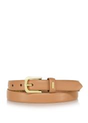 Beige pea leather women's belt PASDS-0301-81(W24)-01