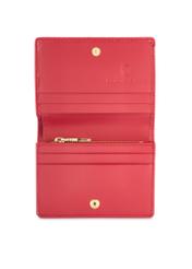 Red leather women's wallet PORES-0944G-42(Z25), product view from the inside on a white background.