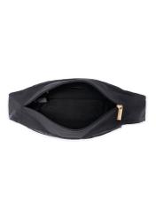 Black nylon women's handbag TOREN-0338-99(W26), product view inside on white background.