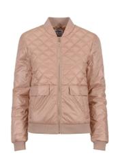 Pink quilted jacket for women KURDT-0418-34(W23)-04