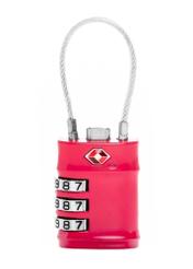 Fuchsia TSA combination padlock AW-015-0007-5E(W26), product back view on white background.