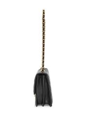 Black quilted women's handbag TOREC-0528D-99(Z25) - side view of the product on a white background.