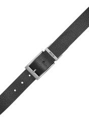 Men's double-sided leather belt PASMS-0167-9P(W26) - product view from above, on a white background.