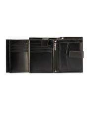 Black leather men's wallet PORMS-0656-99(Z25), product view from the inside on a white background.-03