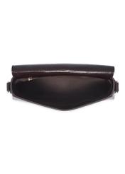 Burgundy croco women's handbag TOREC-1308-4D(Z26). Top view on white background.