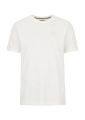 Cream men's basic T-shirt with logo TSHMT-0100-12(W24)-04