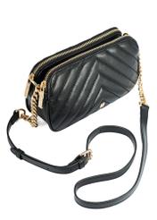 Small black women's handbag TOREC-1051-99(Z25), product view with strap on white background.