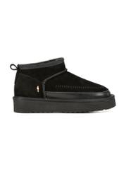 Black women's snow boots BUTYD-1220-9E(Z26), side view of the product on a white background.