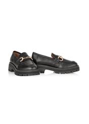 Black leather women's loafers on the platform BUTYD-1098-99(Z24)-04