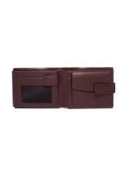 Men's brown leather wallet PL-191-1H(KS), product view inside on white background.