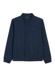 Navy blue men's zippered sweatshirt BLZMT-0072-7E(W26) - front product view, on a white background.