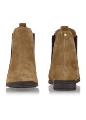 Women's suede ankle boots in dark beige BUTYD-1009-82(Z24)-06