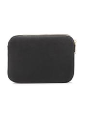 Black women's messenger bag with monogram TOREC-0205F-98(Z25), back view of the product on a white background.
