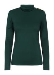 Women's green long sleeve turtleneck LSLDT-0033-54(Z23)-04