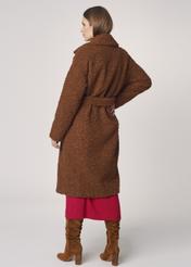 Women's long brown coat FUTDP-0010-89(Z21)-06