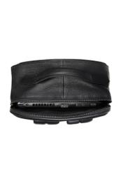 Schwarzer großer Herren-Lederrucksack PLCMS-0020A-99(Z25) – Draufsicht des Produkts auf weißem Hintergrund.