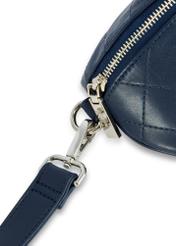 Small navy blue women's waist bag TOREC-0878B-69(Z25), close-up of the product detail, view on a white background.