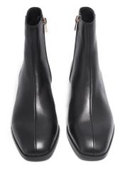 Black leather women's ankle boots BUTYD-1303-99(Z26), front product view on white background.