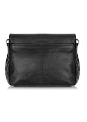 Women's black leather postbag TORES-0911A-99(W24)-04